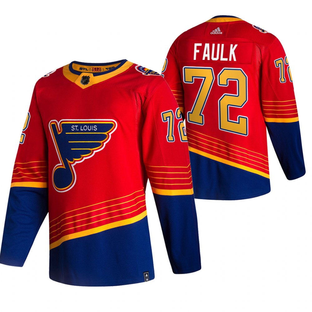 2021 Adidias St. Louis Blues #72 Justin Faulk Red Men Reverse Retro Alternate NHL Jersey->san jose sharks->NHL Jersey